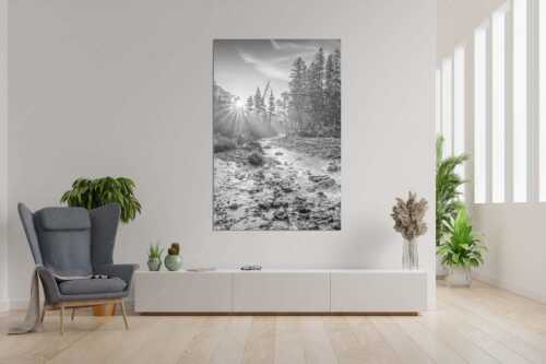 Sonnenaufgang am Isarursprung - Isarursprung I - Wandbild - Größe ca. 120x180cm, Seitenverhältnis 2:3 - Isarquelle im Karwendel - weitere Infos unter https://www.kriner-weiermann.de