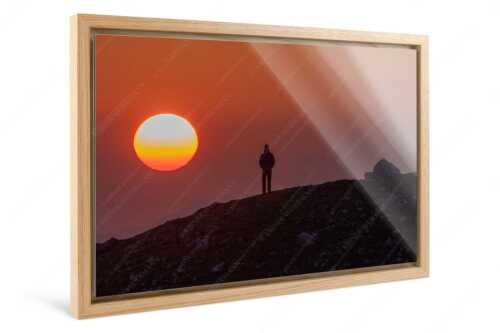 Sonnenaufgang im Wettersteingebirge - Sonnenaufgang - Foto im Schattenfugen-Rahmen, Seitenverhältnis 3:2 - Alpspitze - Stuiben - weitere Infos unter https://www.kriner-weiermann.de