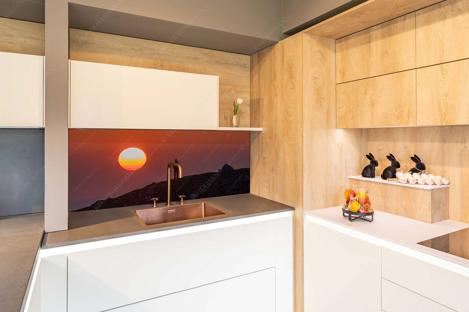 Sonnenaufgang – Küchenrückwand – Größe ca. 150x60cm, Seitenverhältnis 2,5:1 — Alpspitze – Stuiben Sonnenaufgang im Wettersteingebirge - Sonnenaufgang - Küchenrückwand - Größe ca. 150x60cm, Seitenverhältnis 2,5:1 - Alpspitze - Stuiben - weitere Infos unter https://www.kriner-weiermann.de