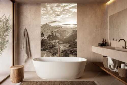 Die Sonne scheint noch kurz entlang des Hallerangers in die Nordwand der Speckkarspitze - Der Abschiedskuss - Wandbild - Größe ca. 160x240cm, Seitenverhältnis 2:3 - Speckkarspitze im Karwendel - weitere Infos unter https://www.kriner-weiermann.de