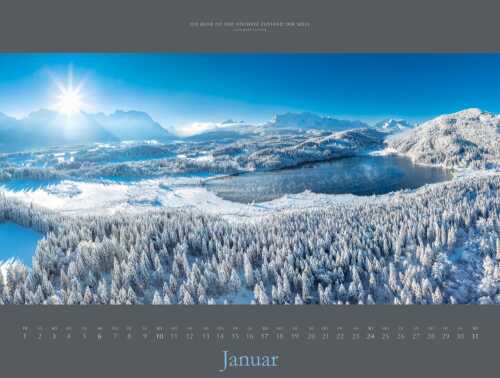 Blick über den Barmsee zum Karwendel- und Wettersteingebirge - Bildkalender "Augenblicke zwischen Karwendel und Zugspitze" 2027 - Januar 2027