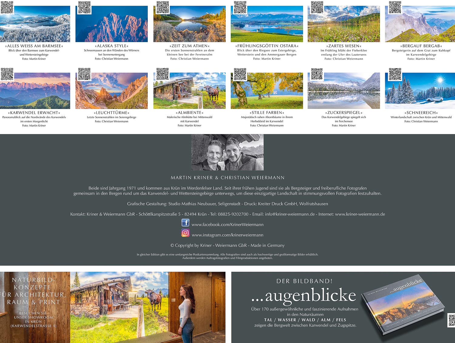 Bildkalender „Augenblicke zwischen Karwendel und Zugspitze“ 2027 — Wandkalender für 2027 Übersichtsblatt - Bildkalender "Augenblicke zwischen Karwendel und Zugspitze" 2027 - Wandkalender für 2027