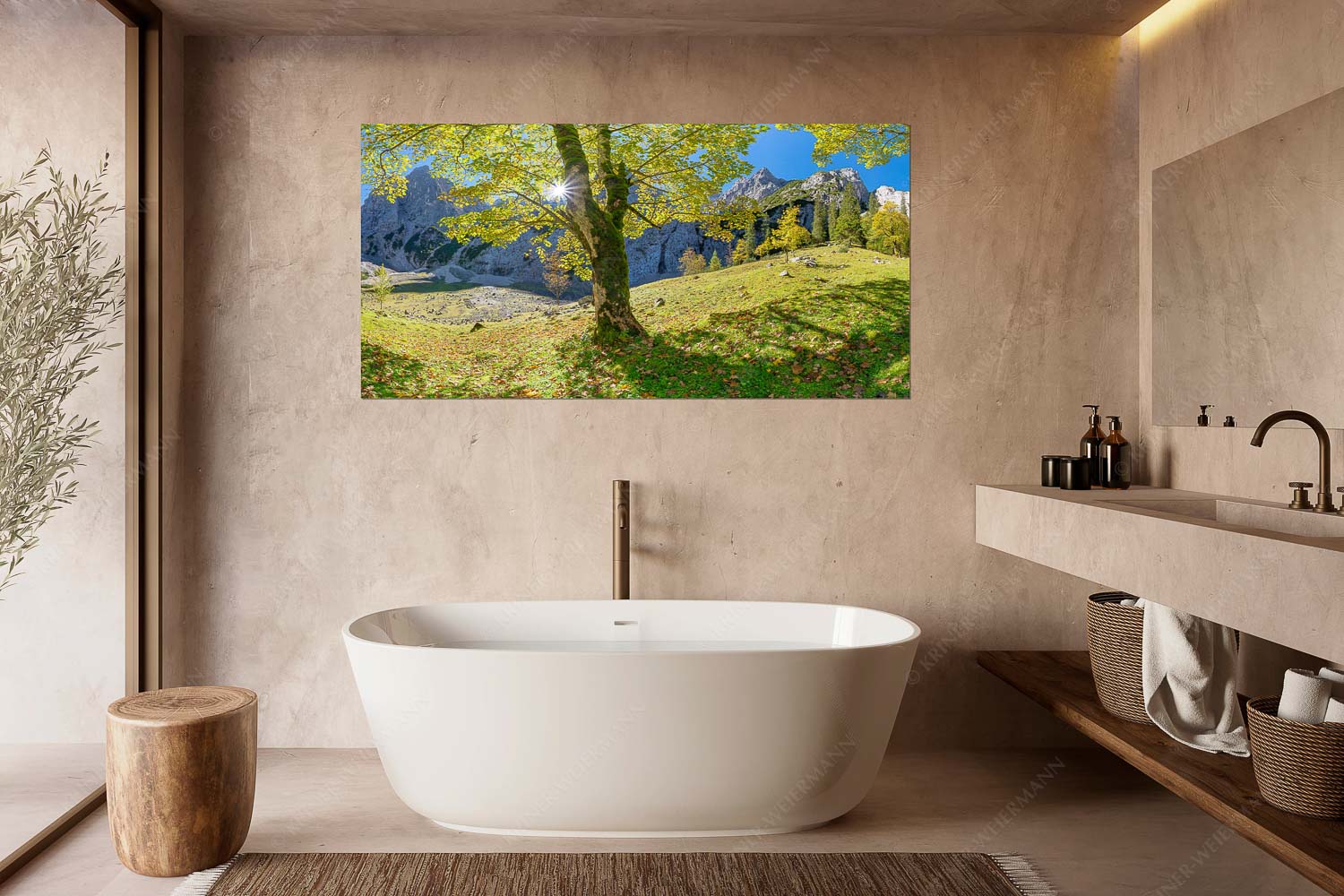 Durchgeblitzt – Wandbild – Größe ca. 180x90cm, Seitenverhältnis 2:1 — Bergahorn im Oberreintal Herbstlicher Bergahorn im Oberreintal im Wettersteingebirge - Durchgeblitzt - Wandbild - Größe ca. 180x90cm, Seitenverhältnis 2:1 - Bergahorn im Oberreintal - weitere Infos unter https://www.kriner-weiermann.de