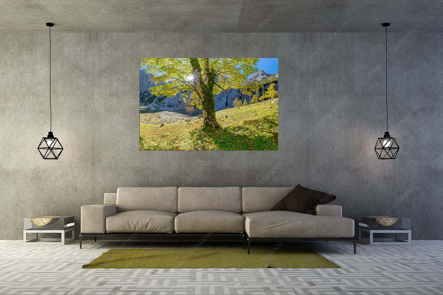 Durchgeblitzt – Wandbild – Größe ca. 180x120cm, Seitenverhältnis 3:2 — Bergahorn im Oberreintal Herbstlicher Bergahorn im Oberreintal im Wettersteingebirge - Durchgeblitzt - Wandbild - Größe ca. 180x120cm, Seitenverhältnis 3:2 - Bergahorn im Oberreintal - weitere Infos unter https://www.kriner-weiermann.de