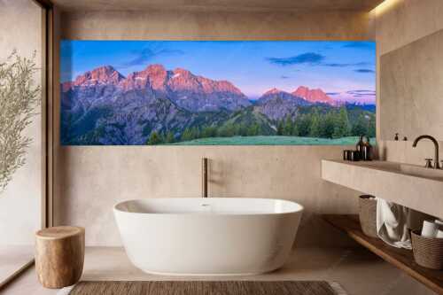 Blick von der Östlichen Karwendelspitze bis hin zur Soiernspitze - Großes Aufgebot - Wandbild - Größe ca. 300x100cm, Seitenverhältnis 3:1 - Karwendelpanorama - weitere Infos unter https://www.kriner-weiermann.de