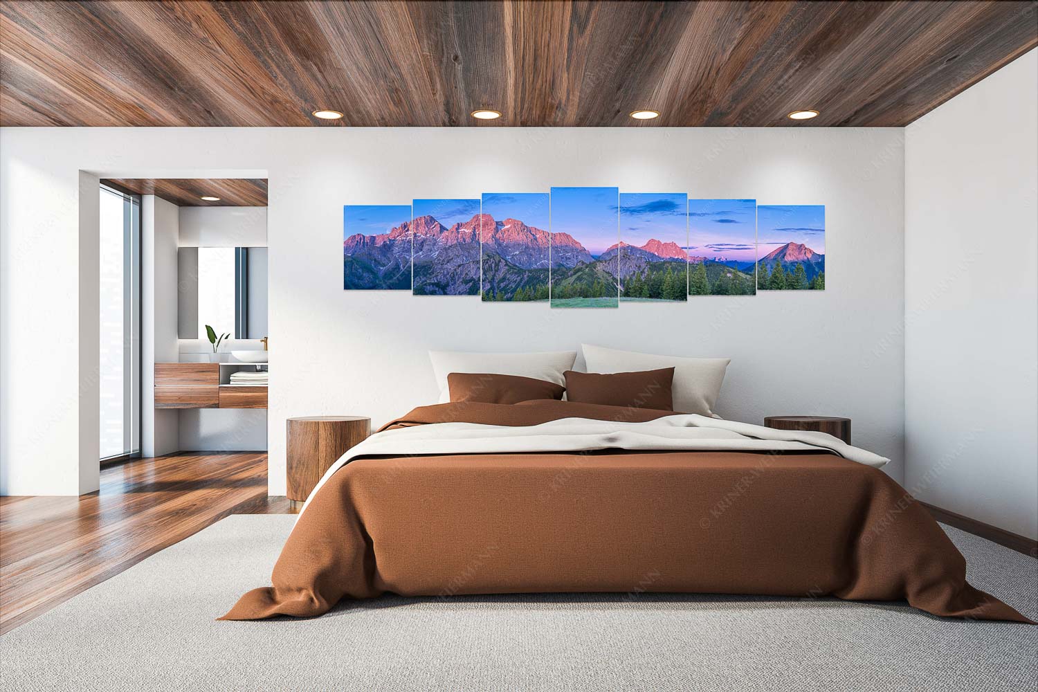 Großes Aufgebot – Wandbild – 7er Split, Größe ca. 300x75cm, Seitenverhältnis 4:1 — Karwendelpanorama Blick von der Östlichen Karwendelspitze bis hin zur Soiernspitze - Großes Aufgebot - Wandbild - 7er Split, Größe ca. 300x75cm, Seitenverhältnis 4:1 - Karwendelpanorama - weitere Infos unter https://www.kriner-weiermann.de