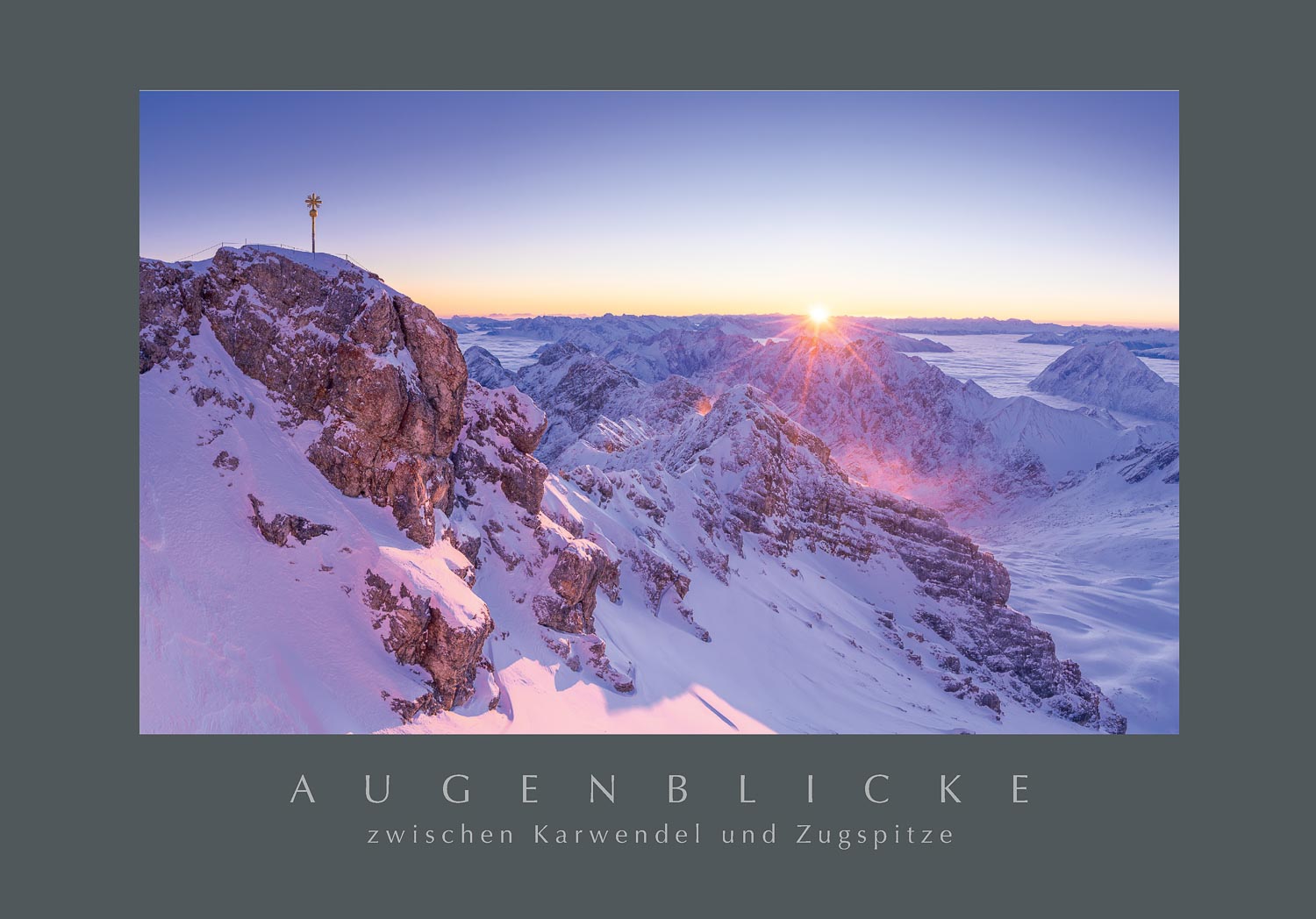 Sonnenaufgang mit Zugspitzgipfel - 1169 Glasklar - Postkarte