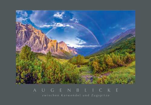 Regenbogen über dem Lafatscher und dem Halleranger im Karwendelgebirge - 1172 Verzaubert - Postkarte
