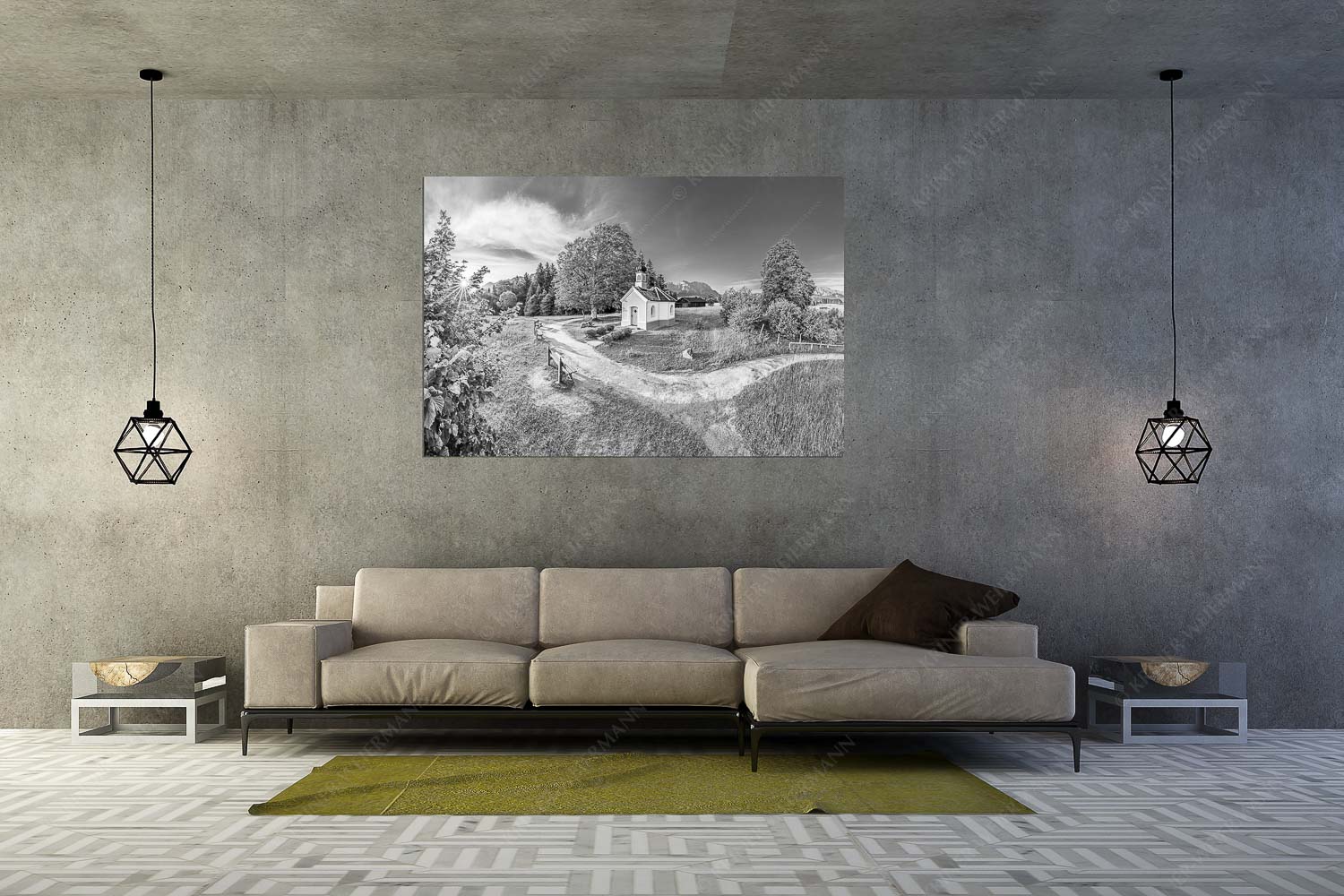 Morgenandacht – Wandbild – Größe ca. 180x120cm, Seitenverhältnis 3:2 — Kapelle Maria Rast Krün Sonnenaufgang an der Kapelle Maria Rast in Krün mit Karwendel- und Wettersteingebirge - Morgenandacht - Wandbild - Größe ca. 180x120cm, Seitenverhältnis 3:2 - Kapelle Maria Rast Krün - weitere Infos unter https://www.kriner-weiermann.de