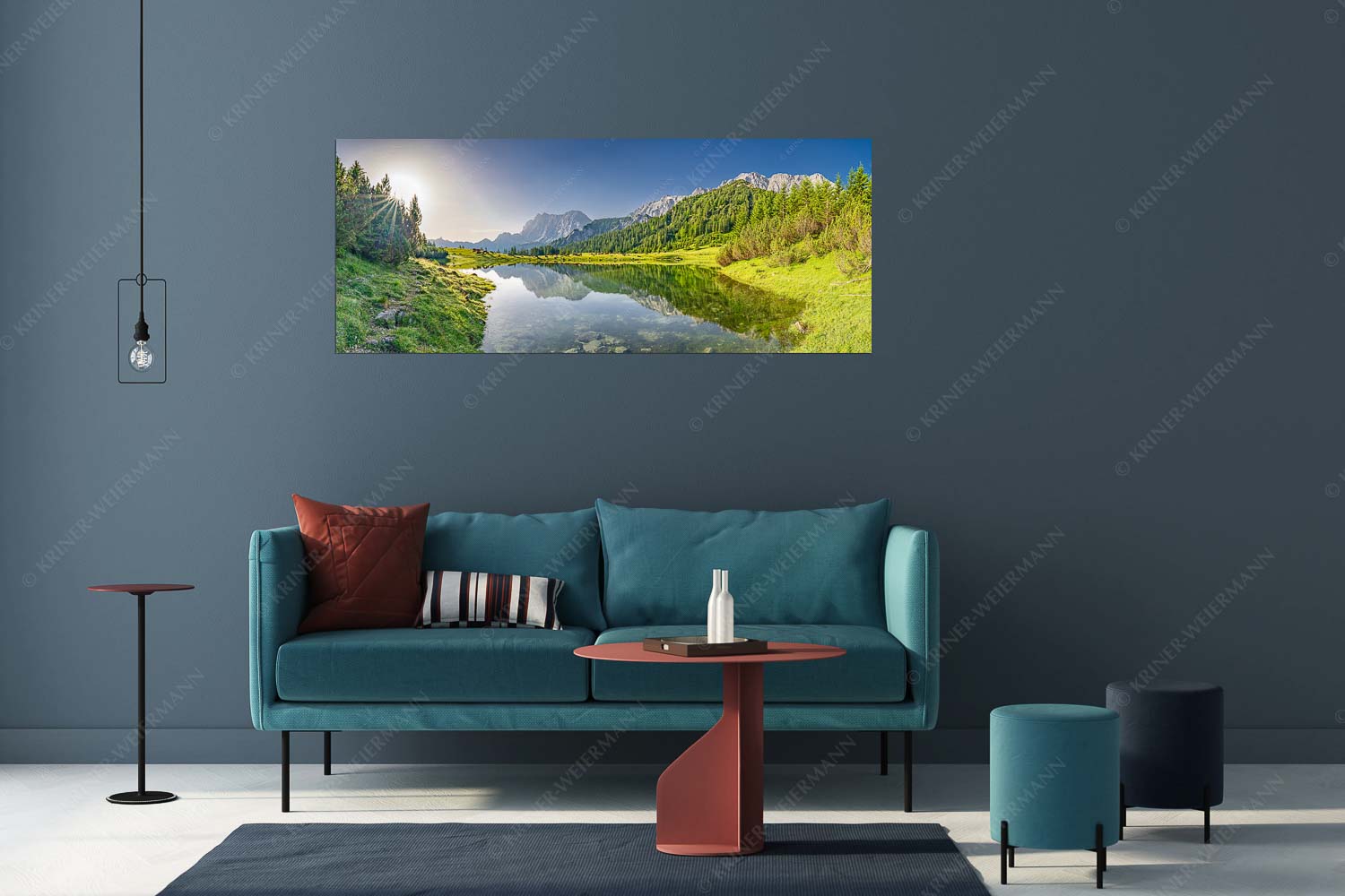 Almfrieden – Wandbild – Größe ca. 175x70cm, Seitenverhältnis 2,5:1 — Vereineralm im Karwendel Almsommer auf der Fereineralm im Karwendelgebirge - Almfrieden - Wandbild - Größe ca. 175x70cm, Seitenverhältnis 2,5:1 - Vereineralm im Karwendel - weitere Infos unter https://www.kriner-weiermann.de