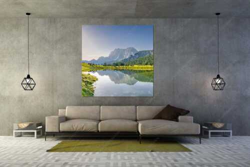Almsommer auf der Fereineralm im Karwendelgebirge - Almfrieden - Wandbild - Größe ca. 160x160cm, Seitenverhältnis 1:1 - Vereineralm im Karwendel - weitere Infos unter https://www.kriner-weiermann.de