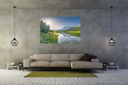 Almsommer auf der Fereineralm im Karwendelgebirge - Almfrieden - Wandbild - Größe ca. 180x120cm, Seitenverhältnis 3:2 - Vereineralm im Karwendel - weitere Infos unter https://www.kriner-weiermann.de