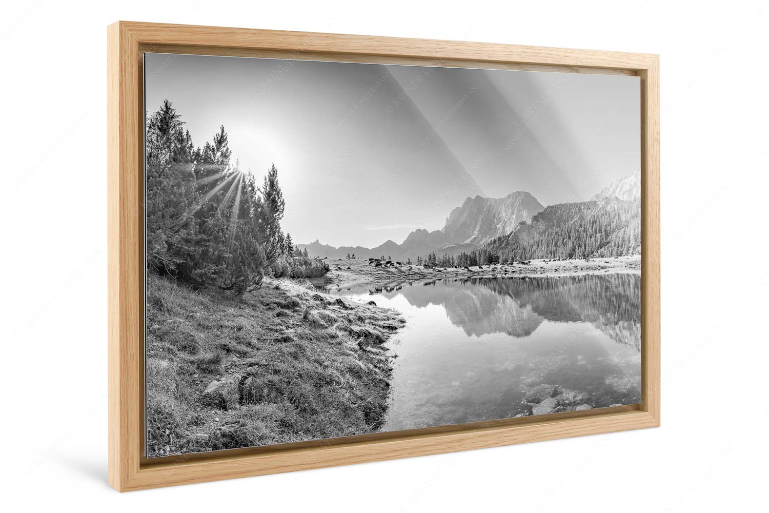Almfrieden – Foto im Schattenfugen-Rahmen, Seitenverhältnis 3:2 — Vereineralm im Karwendel Almsommer auf der Fereineralm im Karwendelgebirge - Almfrieden - Foto im Schattenfugen-Rahmen, Seitenverhältnis 3:2 - Vereineralm im Karwendel - weitere Infos unter https://www.kriner-weiermann.de
