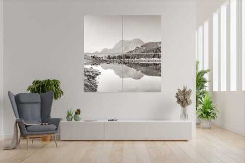 Almsommer auf der Fereineralm im Karwendelgebirge - Almfrieden - Wandbild - 4er Split, Größe ca. 180x180cm, Seitenverhältnis 1:1 - Vereineralm im Karwendel - weitere Infos unter https://www.kriner-weiermann.de