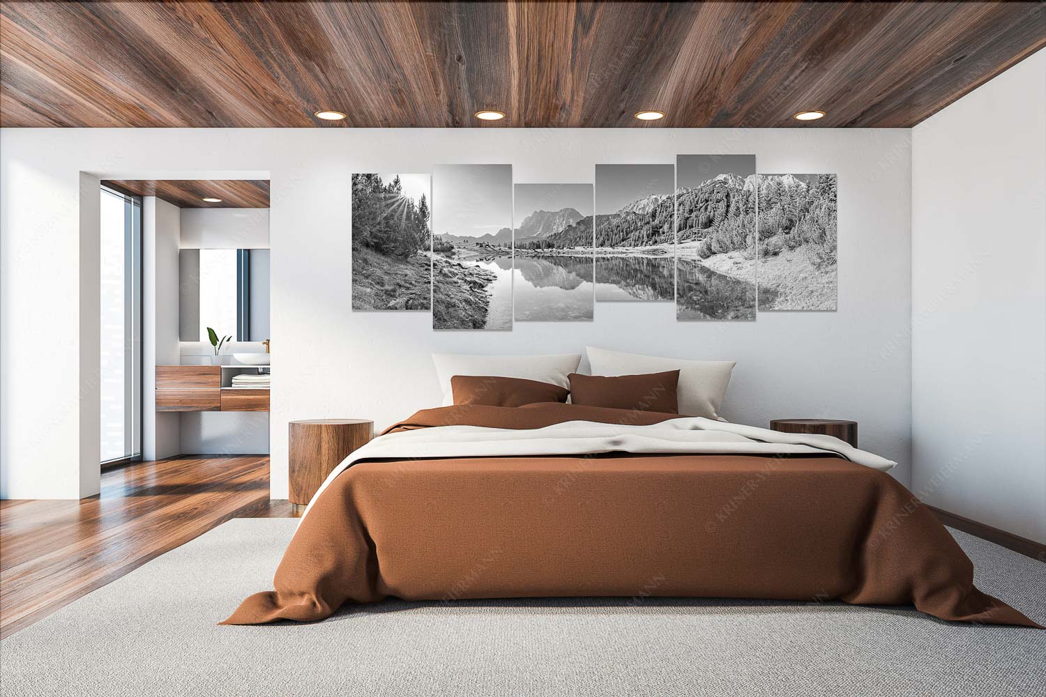 Almfrieden – Wandbild – 6er Split, Größe ca. 280x112cm, Seitenverhältnis 2,5:1 — Vereineralm im Karwendel Almsommer auf der Fereineralm im Karwendelgebirge - Almfrieden - Wandbild - 6er Split, Größe ca. 280x112cm, Seitenverhältnis 2,5:1 - Vereineralm im Karwendel - weitere Infos unter https://www.kriner-weiermann.de