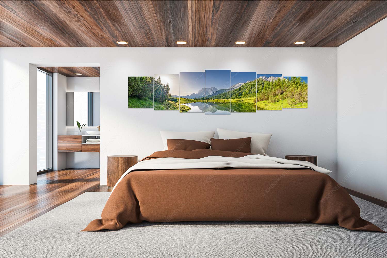 Almfrieden – Wandbild – 7er Split, Größe ca. 300x75cm, Seitenverhältnis 4:1 — Vereineralm im Karwendel Almsommer auf der Fereineralm im Karwendelgebirge - Almfrieden - Wandbild - 7er Split, Größe ca. 300x75cm, Seitenverhältnis 4:1 - Vereineralm im Karwendel - weitere Infos unter https://www.kriner-weiermann.de