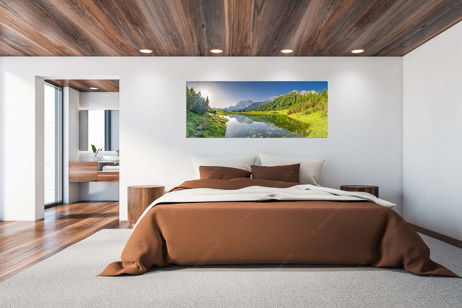 Almfrieden – Wandbild – Größe ca. 200x80cm, Seitenverhältnis 2,5:1 — Vereineralm im Karwendel Almsommer auf der Fereineralm im Karwendelgebirge - Almfrieden - Wandbild - Größe ca. 200x80cm, Seitenverhältnis 2,5:1 - Vereineralm im Karwendel - weitere Infos unter https://www.kriner-weiermann.de