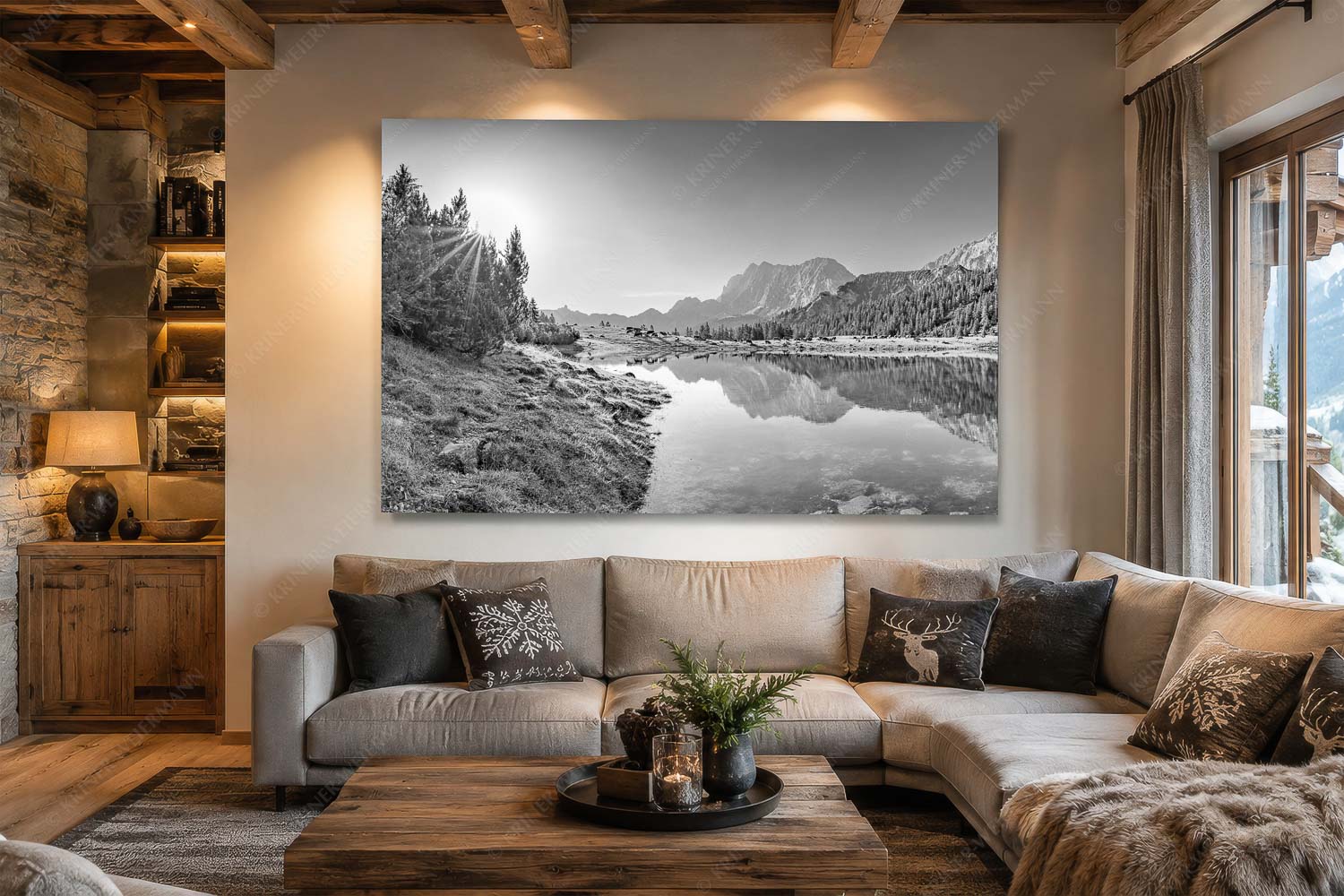 Almfrieden – Wandbild – Größe ca. 210x140cm, Seitenverhältnis 3:2 — Vereineralm im Karwendel Almsommer auf der Fereineralm im Karwendelgebirge - Almfrieden - Wandbild - Größe ca. 210x140cm, Seitenverhältnis 3:2 - Vereineralm im Karwendel - weitere Infos unter https://www.kriner-weiermann.de