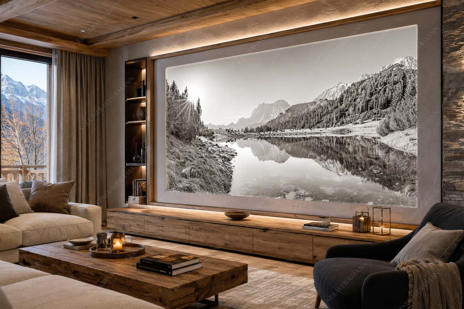 Almfrieden – LED Leuchtbild – Größe ca. 300x150cm, Seitenverhältnis 2:1 — Vereineralm im Karwendel Almsommer auf der Fereineralm im Karwendelgebirge - Almfrieden - LED Leuchtbild - Größe ca. 300x150cm, Seitenverhältnis 2:1 - Vereineralm im Karwendel - weitere Infos unter https://www.kriner-weiermann.de