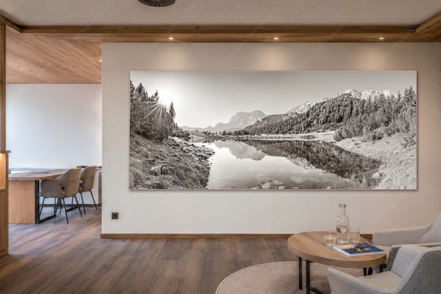 Almfrieden – Akustikbild – Größe ca. 300x120cm, Seitenverhältnis 2,5:1 — Vereineralm im Karwendel Almsommer auf der Fereineralm im Karwendelgebirge - Almfrieden - Akustikbild - Größe ca. 300x120cm, Seitenverhältnis 2,5:1 - Vereineralm im Karwendel - weitere Infos unter https://www.kriner-weiermann.de