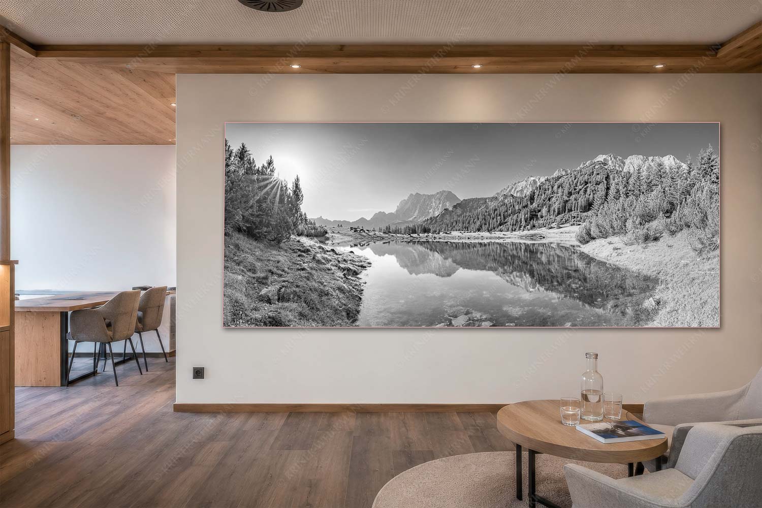 Almfrieden – Akustikbild – Größe ca. 300x120cm, Seitenverhältnis 2,5:1 — Vereineralm im Karwendel Almsommer auf der Fereineralm im Karwendelgebirge - Almfrieden - Akustikbild - Größe ca. 300x120cm, Seitenverhältnis 2,5:1 - Vereineralm im Karwendel - weitere Infos unter https://www.kriner-weiermann.de