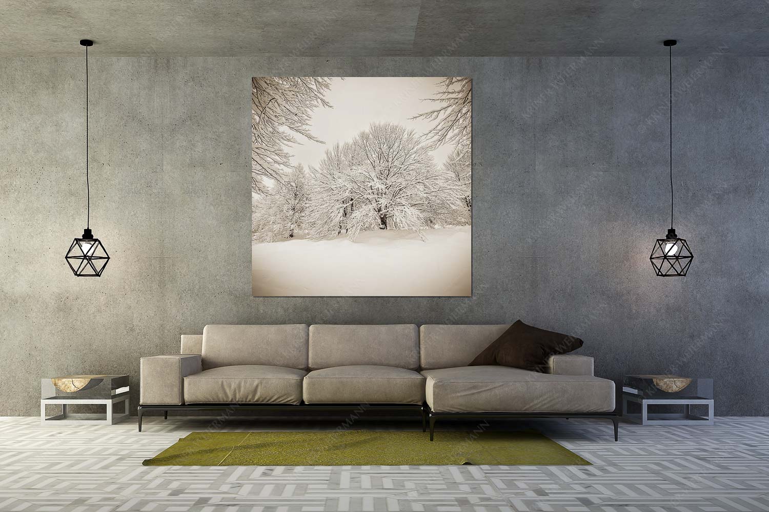 Lautlos – Wandbild – Größe ca. 160x160cm, Seitenverhältnis 1: — Kranzberg bei Mittenwald Frisch verschneiter Hutewald am Kranzberg bei Mittenwald - Lautlos - Wandbild - Größe ca. 160x160cm, Seitenverhältnis 1: - Kranzberg bei Mittenwald - weitere Infos unter https://www.kriner-weiermann.de
