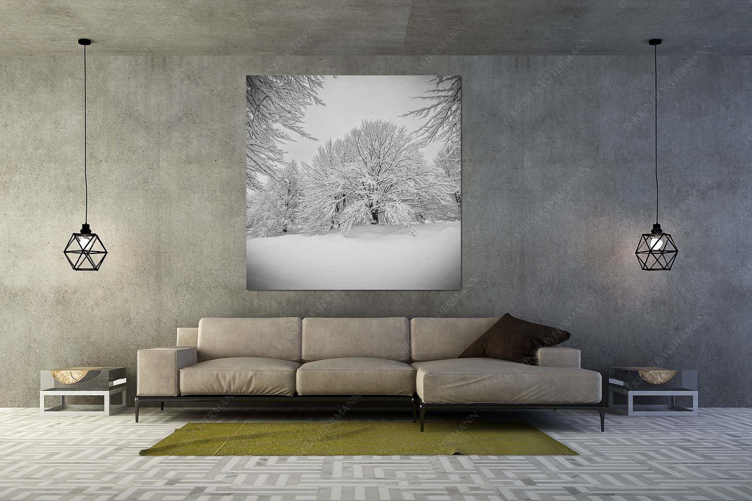 Lautlos – Wandbild – Größe ca. 160x160cm, Seitenverhältnis 1: — Kranzberg bei Mittenwald Frisch verschneiter Hutewald am Kranzberg bei Mittenwald - Lautlos - Wandbild - Größe ca. 160x160cm, Seitenverhältnis 1: - Kranzberg bei Mittenwald - weitere Infos unter https://www.kriner-weiermann.de