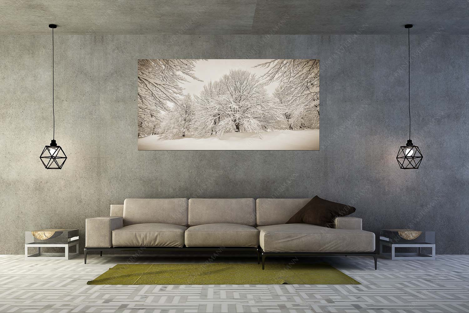 Lautlos – Wandbild – Größe ca. 200x100cm, Seitenverhältnis 2: — Kranzberg bei Mittenwald Frisch verschneiter Hutewald am Kranzberg bei Mittenwald - Lautlos - Wandbild - Größe ca. 200x100cm, Seitenverhältnis 2: - Kranzberg bei Mittenwald - weitere Infos unter https://www.kriner-weiermann.de