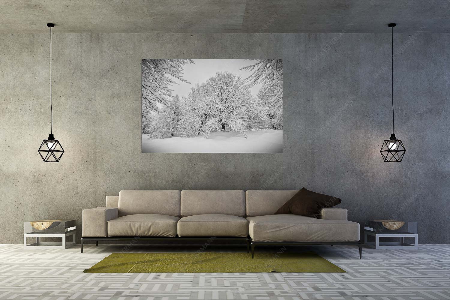 Lautlos – Wandbild – Größe ca. 180x120cm, Seitenverhältnis 3: — Kranzberg bei Mittenwald Frisch verschneiter Hutewald am Kranzberg bei Mittenwald - Lautlos - Wandbild - Größe ca. 180x120cm, Seitenverhältnis 3: - Kranzberg bei Mittenwald - weitere Infos unter https://www.kriner-weiermann.de