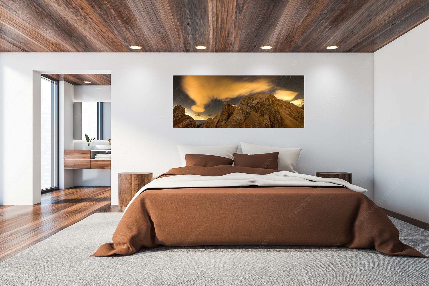 Sternstunden – Wandbild – Größe ca. 200x80cm, Seitenverhältnis 2,5:1 — Meilerhütte – Wettersteingebirge Die Meilerhütte bei Nacht tront wie eine Kanzel - Sternstunden - Wandbild - Größe ca. 200x80cm, Seitenverhältnis 2,5:1 - Meilerhütte - Wettersteingebirge - weitere Infos unter https://www.kriner-weiermann.de