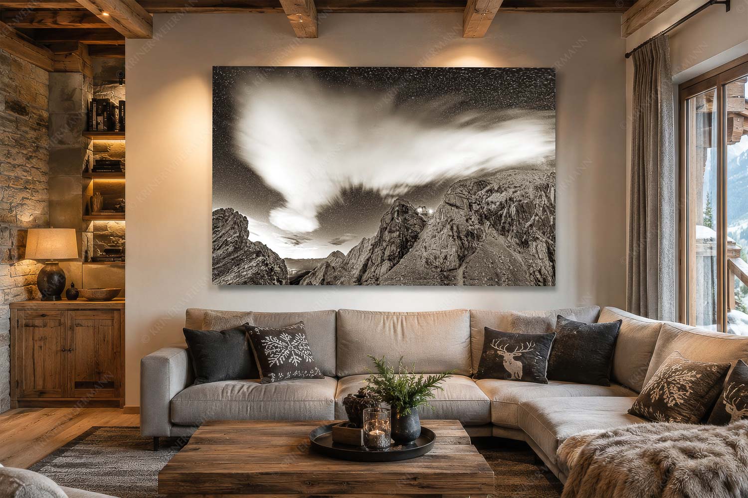 Sternstunden – Wandbild – Größe ca. 210x140cm, Seitenverhältnis 3:2 — Meilerhütte – Wettersteingebirge Die Meilerhütte bei Nacht tront wie eine Kanzel - Sternstunden - Wandbild - Größe ca. 210x140cm, Seitenverhältnis 3:2 - Meilerhütte - Wettersteingebirge - weitere Infos unter https://www.kriner-weiermann.de